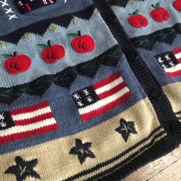 SOLD vintage Teacher sweater vest cardigan L M 90s academia - Picture 3 of 5